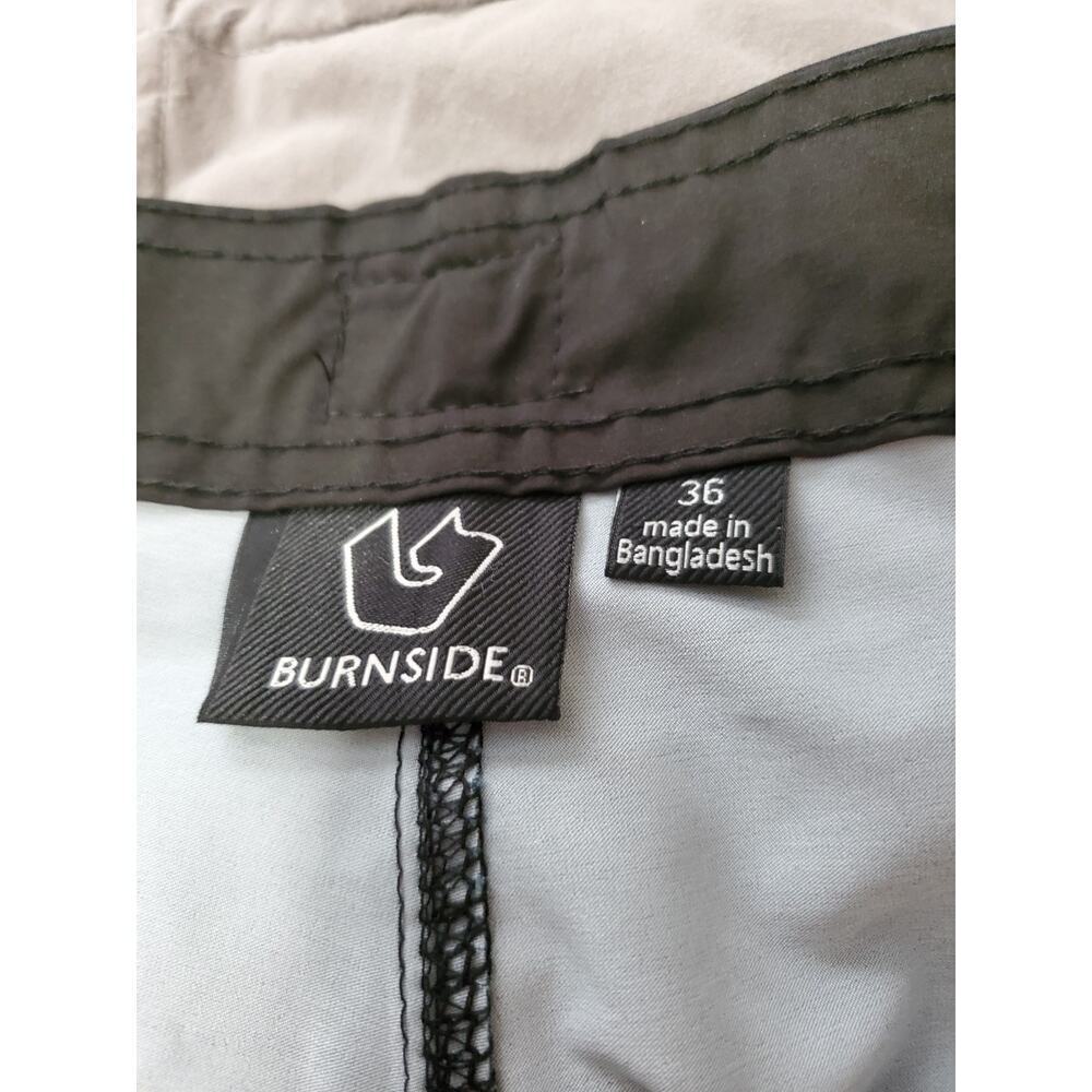 Burnside Men’s Board Shorts Gray Black Stripe Quick Dry Stretch Size 36 NWT - Picture 3 of 15